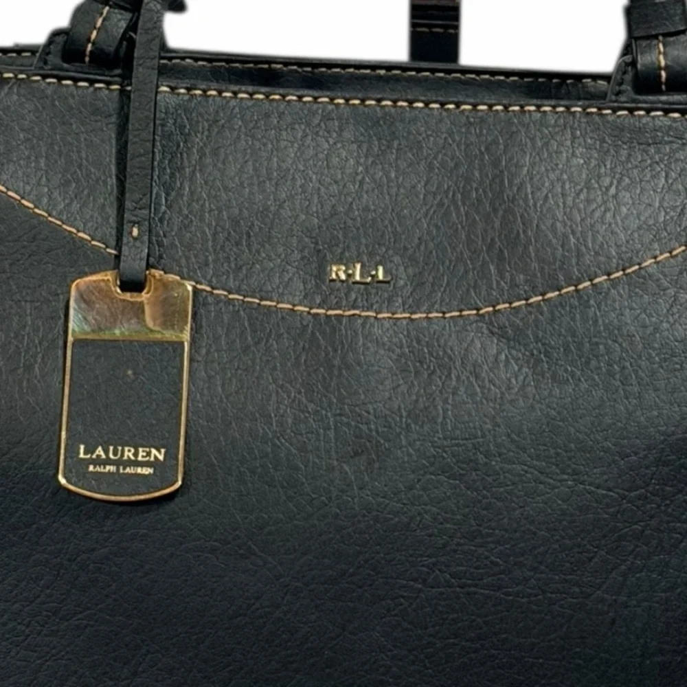 Lauren Ralph Lauren Sheldon Leather Tote Black - Picture 2 of 16